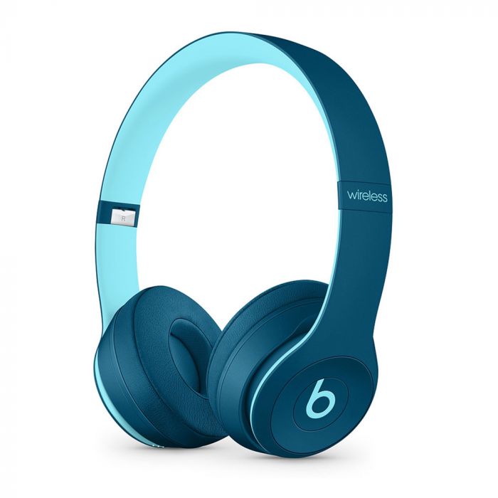 Blue wireless headphones
