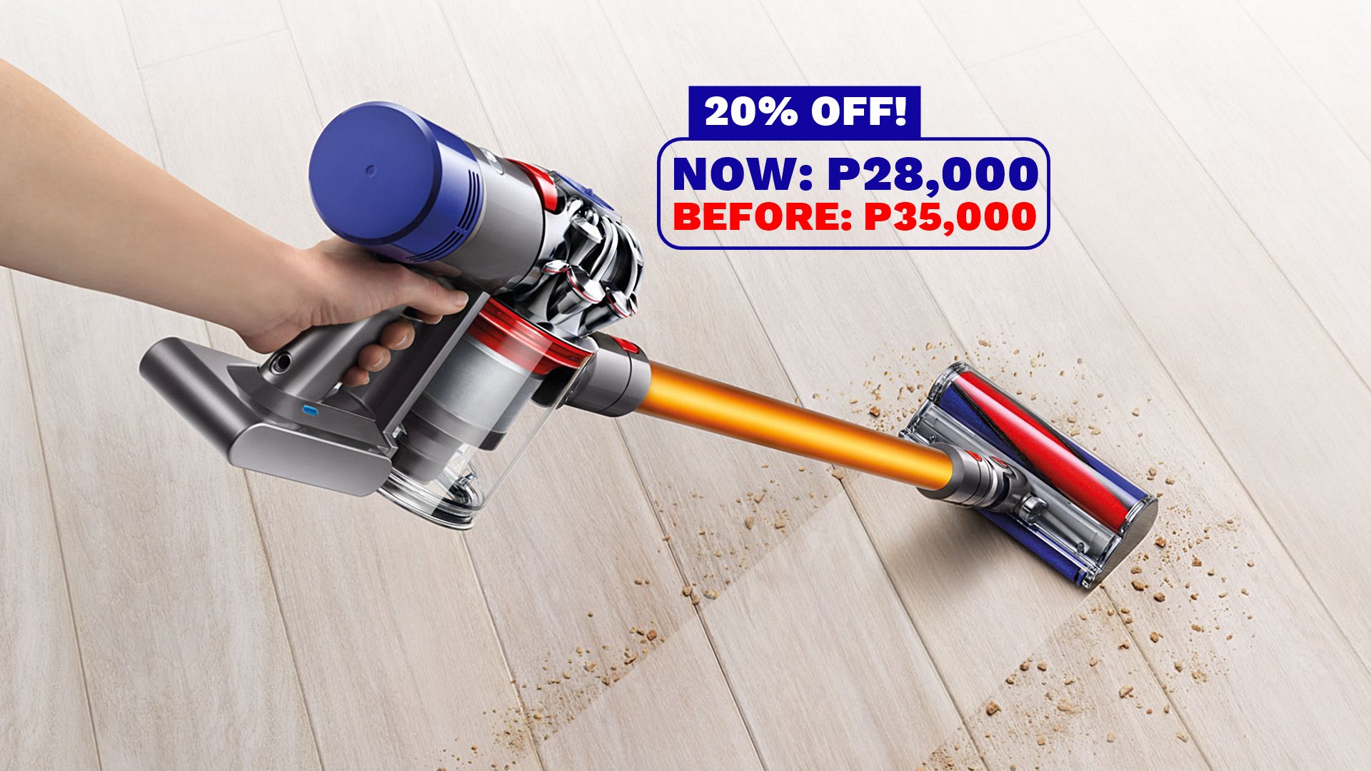 Cleaning is easy thanks to the powerful Dyson V8 Fluffy cordless vacuum